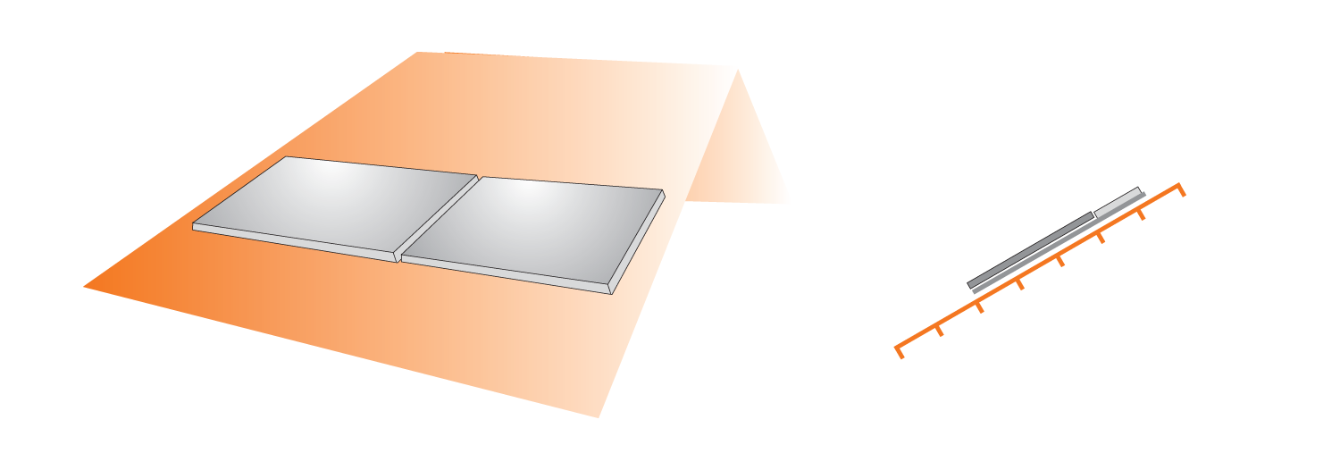 Parallel structure A24 for south facing roof, horizontal