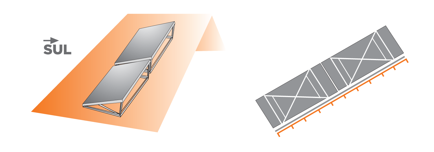 Estructuras para Tejado naciente levantado horizontal 